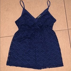 Crocheted Navy Blue Tank Top